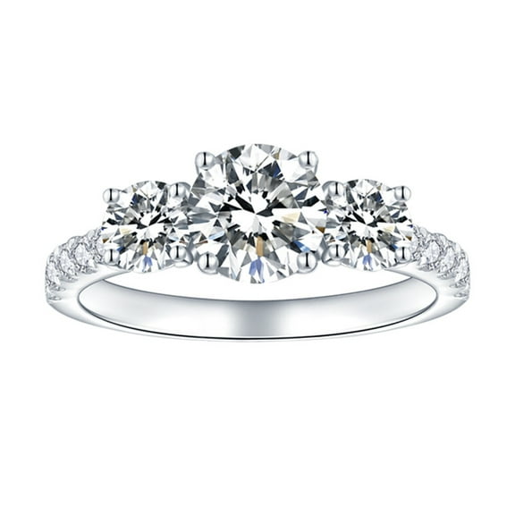 Moissanite Wedding Ring for Women 1 Carat Diamond Engagement Rings 18K White Gold Plated 925 Sterling Silver Moissanite Ring Womens Diamond Rings Womens Anniversary Rings