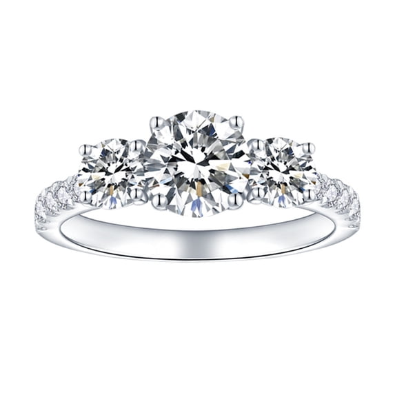 Moissanite Wedding Ring for Women 1 Carat Diamond Engagement Rings 18K White Gold Plated 925 Sterling Silver Moissanite Ring Womens Diamond Rings Womens Anniversary Rings