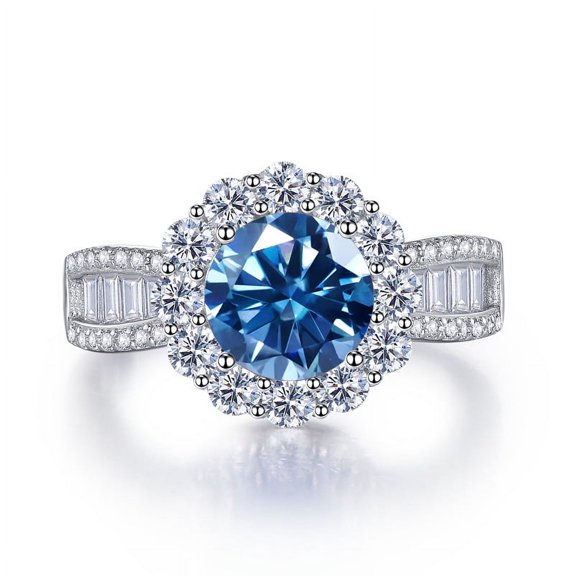 Moissanite Wedding Ring for Women 2 Carat Diamond Engagement Rings 18K White Gold Plated 925 Sterling Silver Moissanite Ring Lab Diamond Rings Womens Diamond Rings