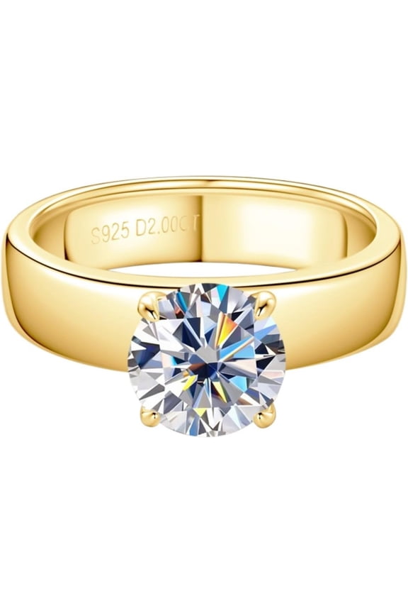 Moissanite Wedding Ring for Women 2 Carat Diamond Engagement Rings 18K White Gold Plated 925 Sterling Silver Moissanite Ring Womens Diamond Rings Diamond Eternity Rings