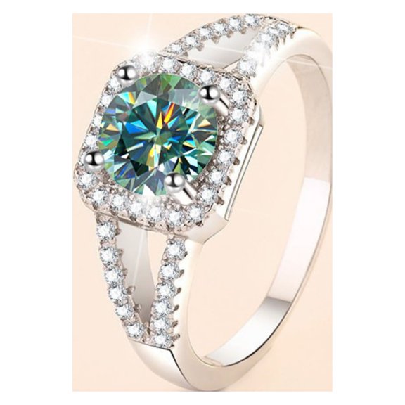 Moissanite Wedding Rings 1ct Round Cut D Color VVS1 S925 Sterling Silver Diamond Rings Moissanite Engagement Anniversary Promise Rings for Women with Certificate