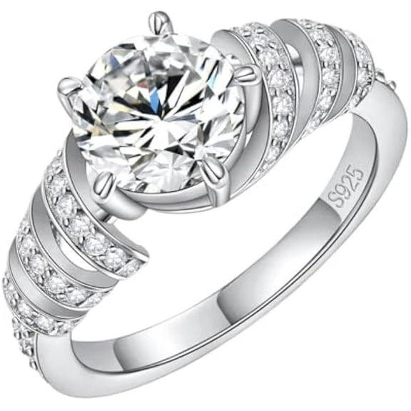 Moissanite Wedding Rings Diamond Engagement Ring 1.5 Carat D Color VVS1 925 Sterling Silver Moissanite Ring Diamond Ring Moissanite Promise Ring Diamond Anniversary Rings for Women