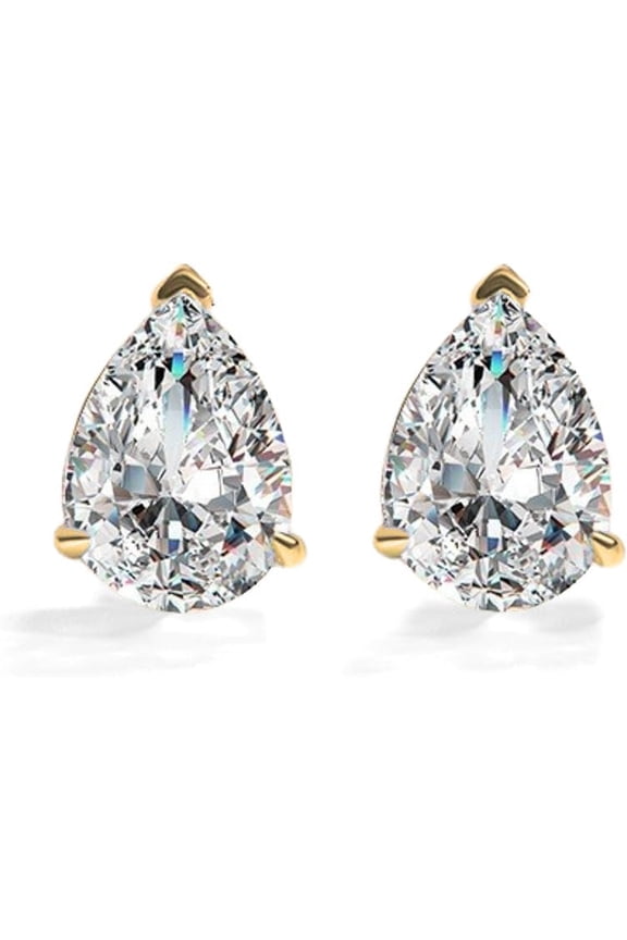 Moissanite Wedding Stud Earrings for Women 950 Platinum Plated Pear Moissanite Studs Hypoallergenic Solid 925 Sterling Silver Earrings