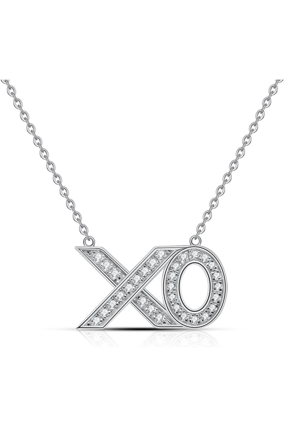 Moissanite XO Pendant Necklace,D Color VVS1 18k 925 Sterling Moissanite Pendant Necklace for Mom/Wife