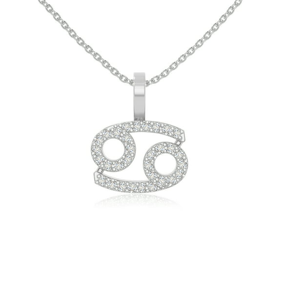 Moissanite Zodiac-Cancer Shape Pendant Necklaces for Women in Sterling Silver,April Birthstone Jewelry Gifts for Her Birthday,Wedding Anniversary,Party,Mothers Day,Christmas,Graduation,Valentines