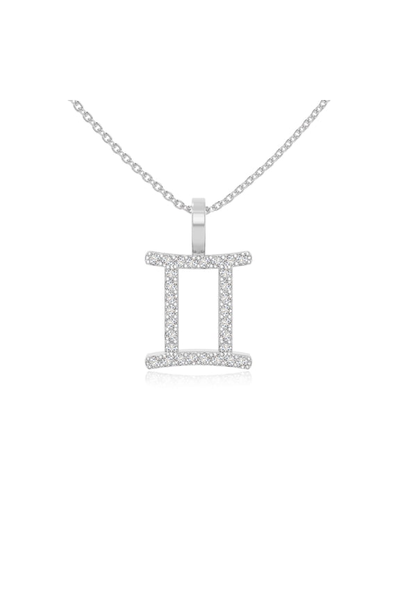 Moissanite Zodiac-Gemini Pendant Necklaces for Women in Sterling Silver, April Birthstone Jewelry Gifts for Her Birthday, Wedding Anniversary, Graduation,Christmas,Party, Mothers Day, Valentines