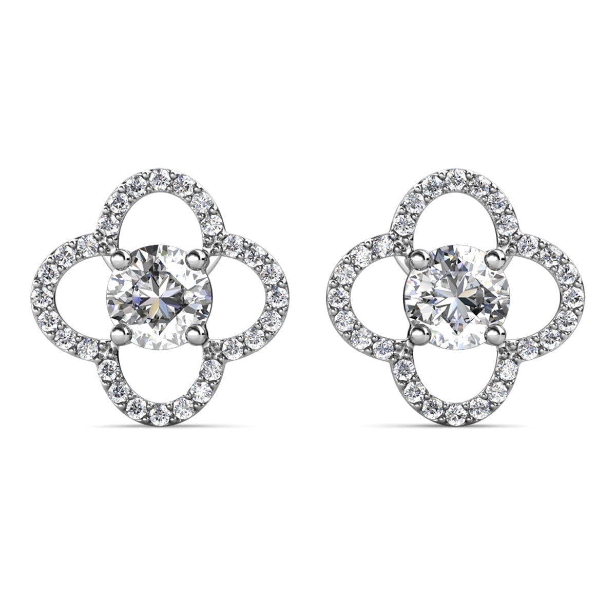 Moissanite by Cate & Chloe Charlotte 925 Sterling Silver Stud Earrings 1.0TCW for Women, Gift for Her