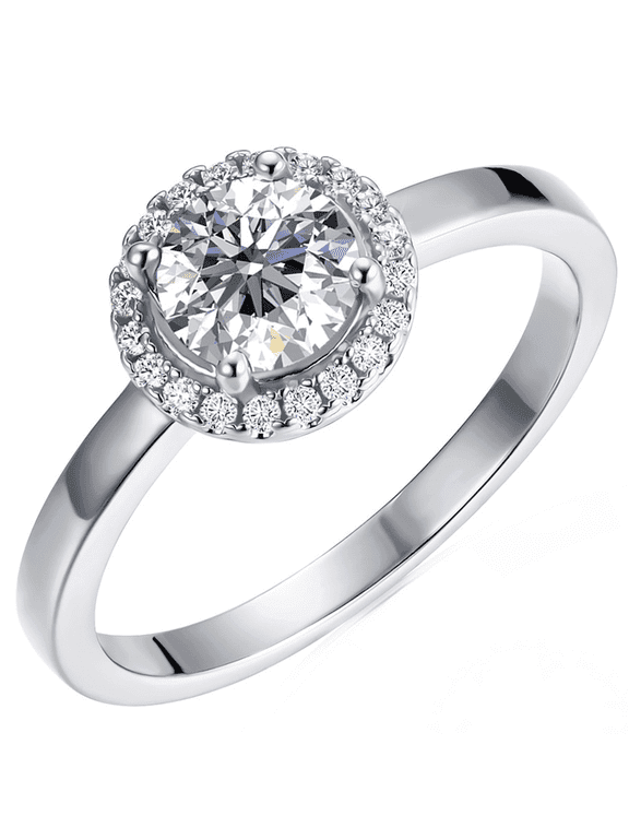 Moissanite by Cate & Chloe Cora 925 Sterling Silver Engagement Ring 1.0TCW for Women, Gift for her