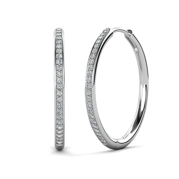 Moissanite by Cate & Chloe Delaney 925 Sterling Silver Hoop Earrings 0.23TCW for Women, Gift for Her