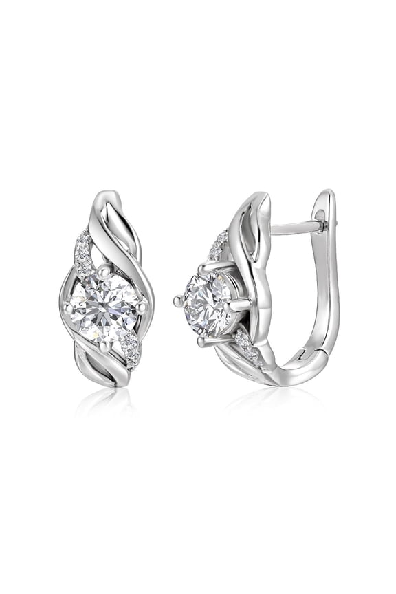 Moissanite by Cate & Chloe Evelyn 1TCW 925 Sterling Silver Drop Earrings for Women, Gift for Her