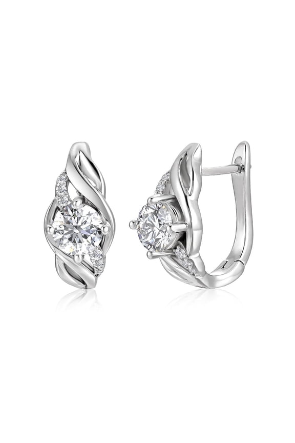 Moissanite by Cate & Chloe Evelyn 1TCW 925 Sterling Silver Drop Earrings for Women, Gift for Her