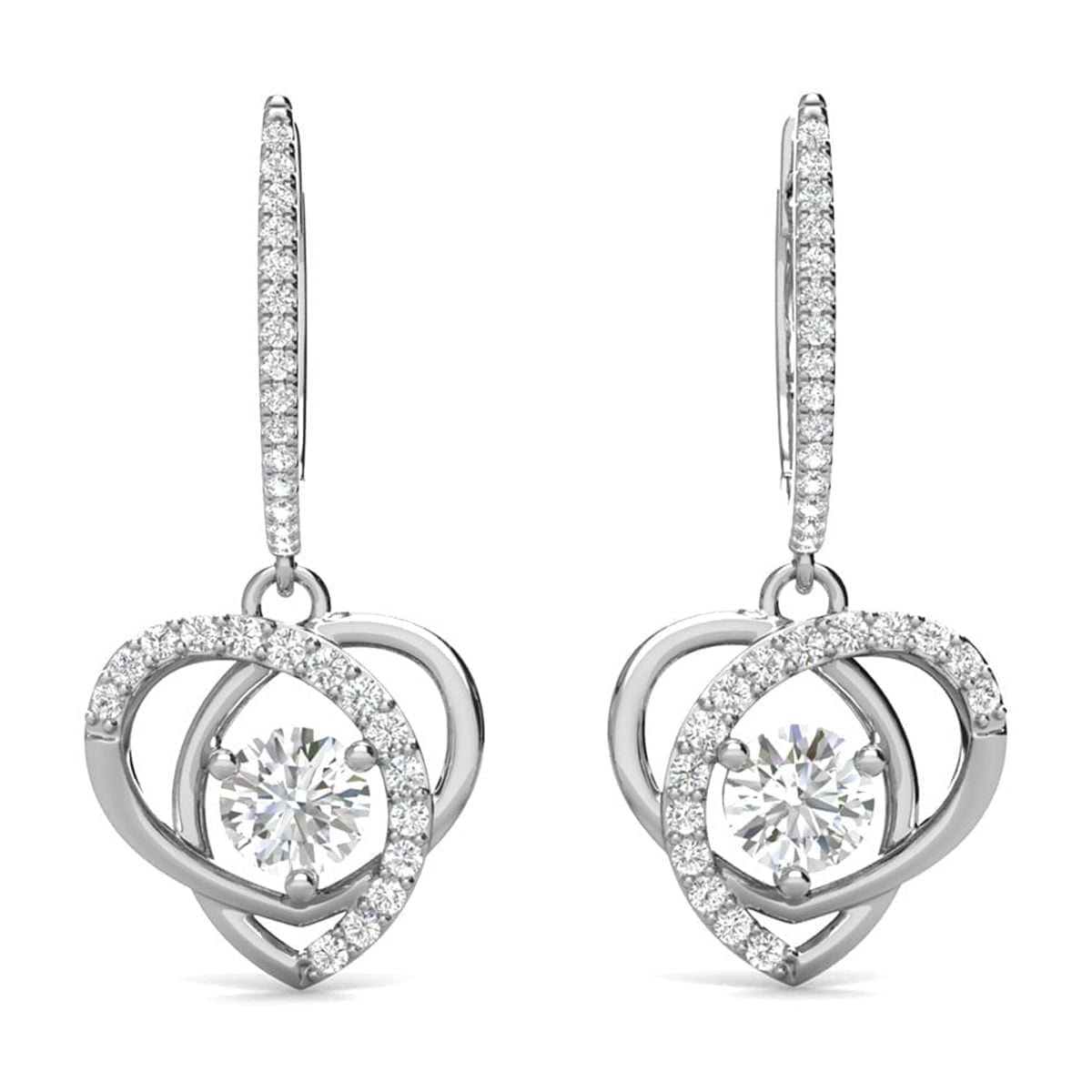 Moissanite by Cate & Chloe Naomi 925 Sterling Silver Drop Earrings 0.6TCW for Women, Gift for Her