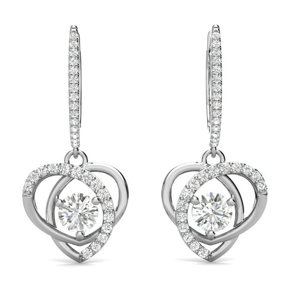 Moissanite by Cate & Chloe Naomi 925 Sterling Silver Drop Earrings 0.6TCW for Women, Gift for Her