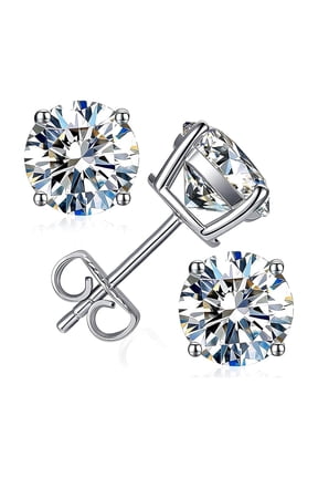 Moissanite earrings, suitable for both men and women, laboratory synthesized Moissanite hypoallergenic, 14K gold-plated 925 sterling silver earrings,