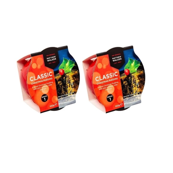 Moist Classic Christmas Pudding with Juicy Sultanas Suitable for Vegan 2 X 100g - Matthew Walker