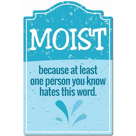 Moist Because At Least One Person You Know Hates This World Novelty Sign | Indoor/Outdoor | Funny Home Decor for Garages, Living Rooms, Bedroom, Offices | SignMission personalized gift