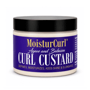 MOISTURCURL Curl Custard for 4C Hair Vegan Curl Defining Styling Gel for Kinky Coily Textures Maximum Elongation & Shine with Agave & Babassu Oil 8oz