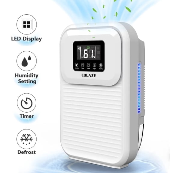 4-Pint Dehumidifier for Basement 4500 Cubic Feet, Dehumidifiers for Home Large Room with Sleep Mode, 1-24 H Timer, 1.5L Large Water Tank