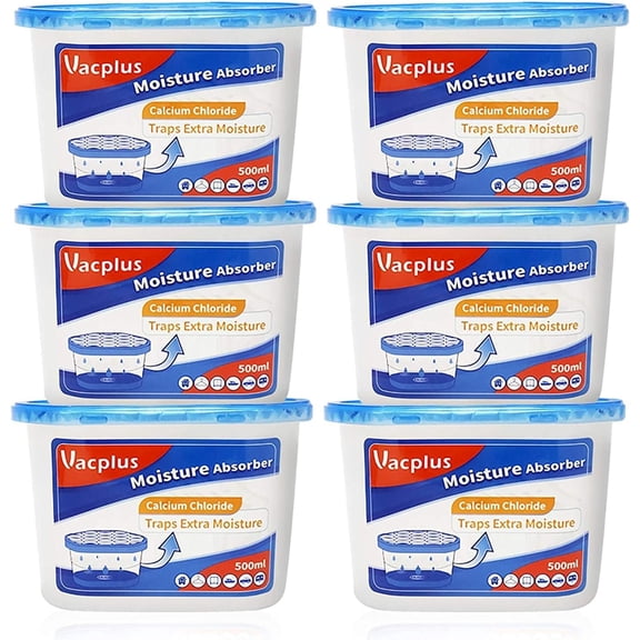 Moisture Absorbers 6 Pack, Portable Humidity Absorber Boxes for Your Bathroom, Closet & Car, Dehumidifier with Fragrance Free, 10.5 Oz