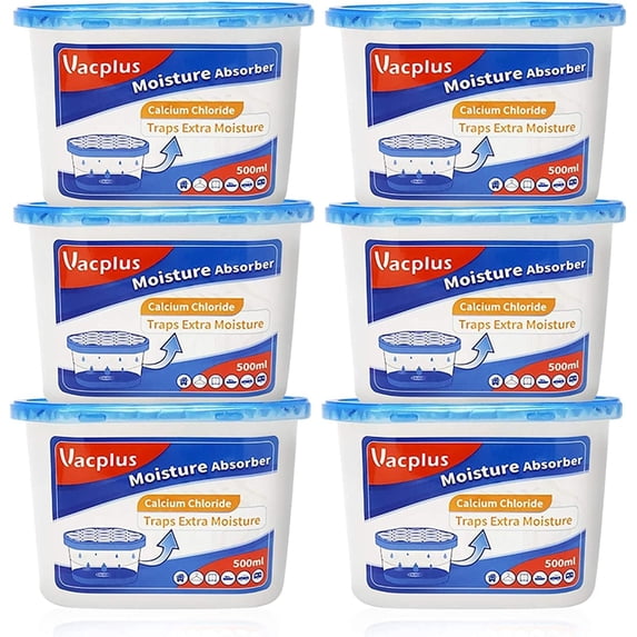 Moisture Absorbers 6 Pack, Portable Humidity Absorber Boxes for Your Bathroom, Closet & Car, Dehumidifier with Fragrance Free, 10.5 Oz