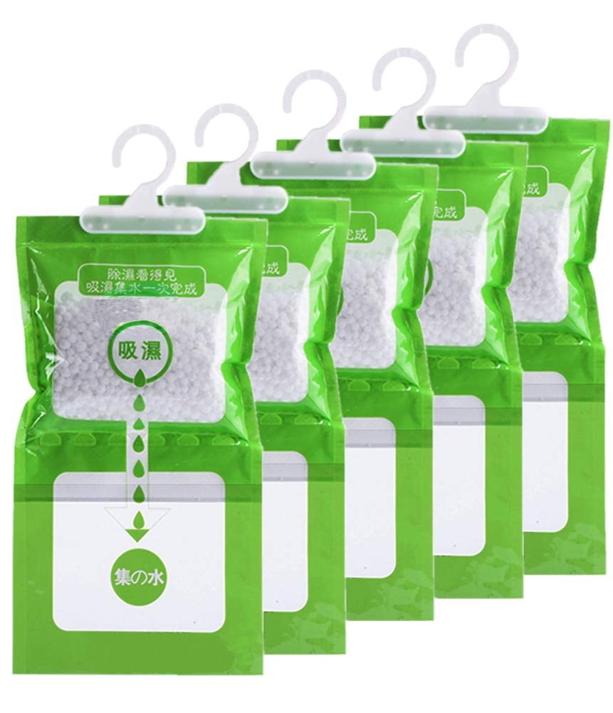 Moisture Absorbers, Hanging Closet Dehumidifier Bags, Humidity Packs, Desiccant, Closet Dehumidifiers with Fragrance Free,  6.5 Oz*5Pack.