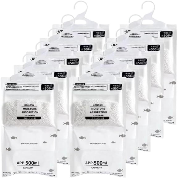 Moisture Absorbers Packets, Dehumidifier Bags, Hanging Moisture Absorber Bag, Humidity Packs,Closet Dehumidifier,Unscented Desiccant in Wardrobes, Bedrooms, Bathrooms,Kitchen(10 pack)