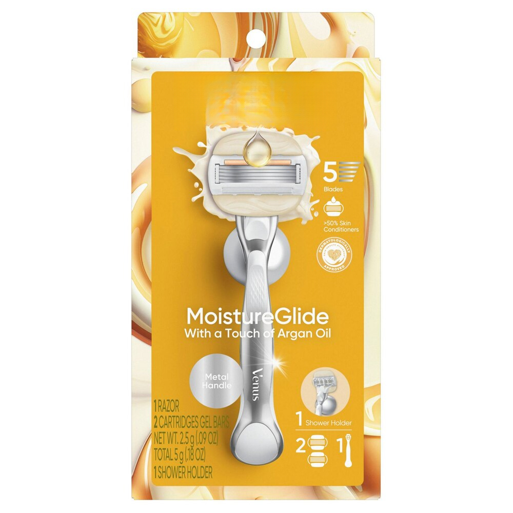 Moisture Glide Women's Razor, Razor + 2 Blade Refills With Shower ...