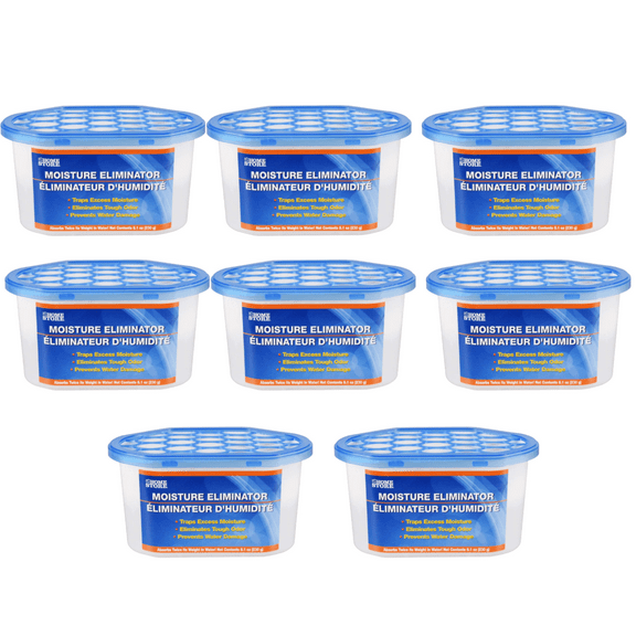 Moisture & Odor Eliminator Dehumidifier Condensation Remover Moisture Absorber for Damp Mould - Home Kitchen Wardrobe Bedroom Office Garage Bathroom Basement 8.1oz (8 Pack) CUSTOM Storage Carrier