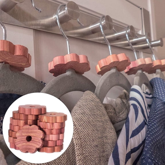 Moisture-Proof Cedar Wood Hanger Rings, Natural Aromatic, 20 Count