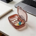 thumbnail image 1 of Moisture Proof Mini 3 Grids Weekly Organizer Box, Portable Travel Storage Case with Removable Containers, Semi Transparent Compact Small Item Organizer for Jewelry Pills Accessories, 1 of 6