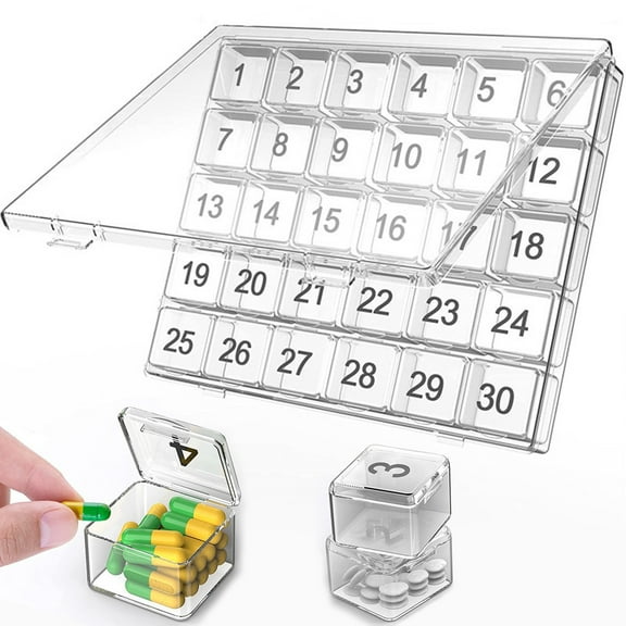 Moisture-Proof Weekly Pill Organizer - 4 Times Daily, 7-Day Box with 28 Removable Compartments, Portable Travel Medication Case, Clear Plastic Design