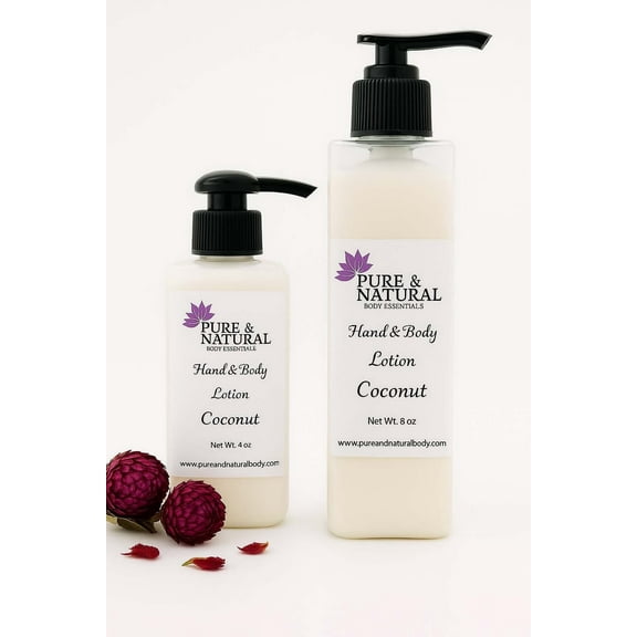 Pure & Natural Body Essentials Coconut Body Lotion, Moisturizing Body Lotion for Dry Skin, Lightweight Hydrating Lotion, 4 oz