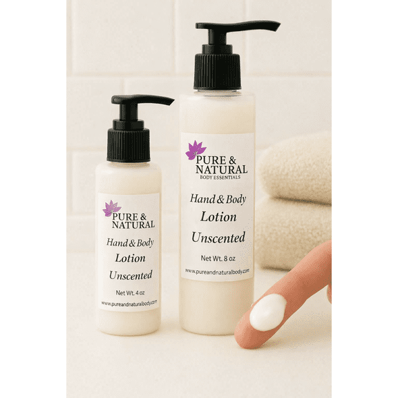 Pure & Natural Body Essentials Daily Moisture Lotion, Lightweight Hydrating Body Lotion with Jojoba Oil & Vitamin E, Unscented for Sensitive Skin, 8 oz