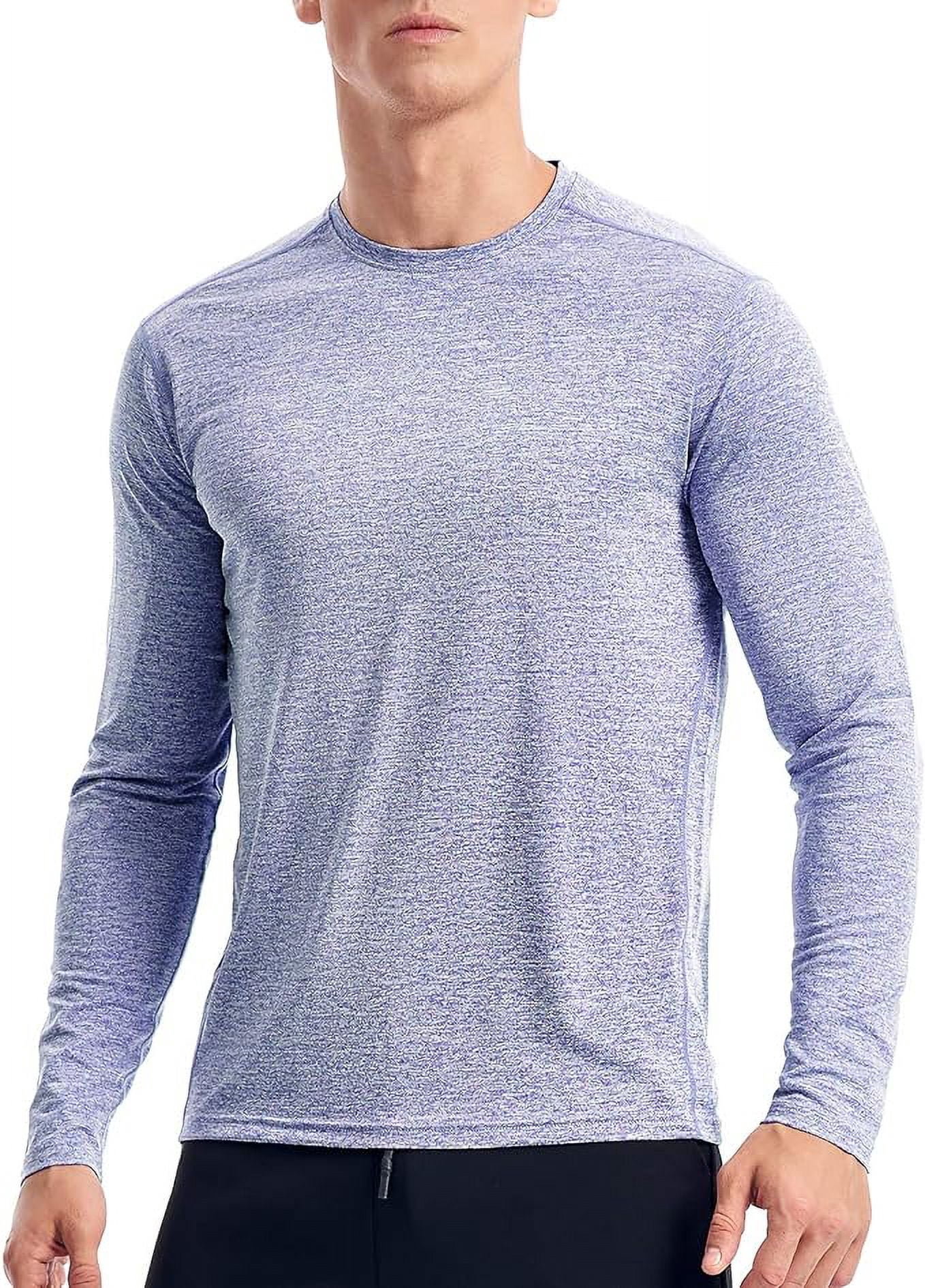 Moisture Wicking Athletic Shirts for Men Long Sleeve Workout Running Gym Performance Tee UV/Sun