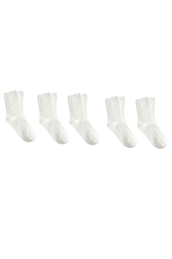 5 Pairs Breathable Anti Odor Athletic Socks For Men Women Ribbed Knitted Middle Calf Socks Gym Running Everyday Wear