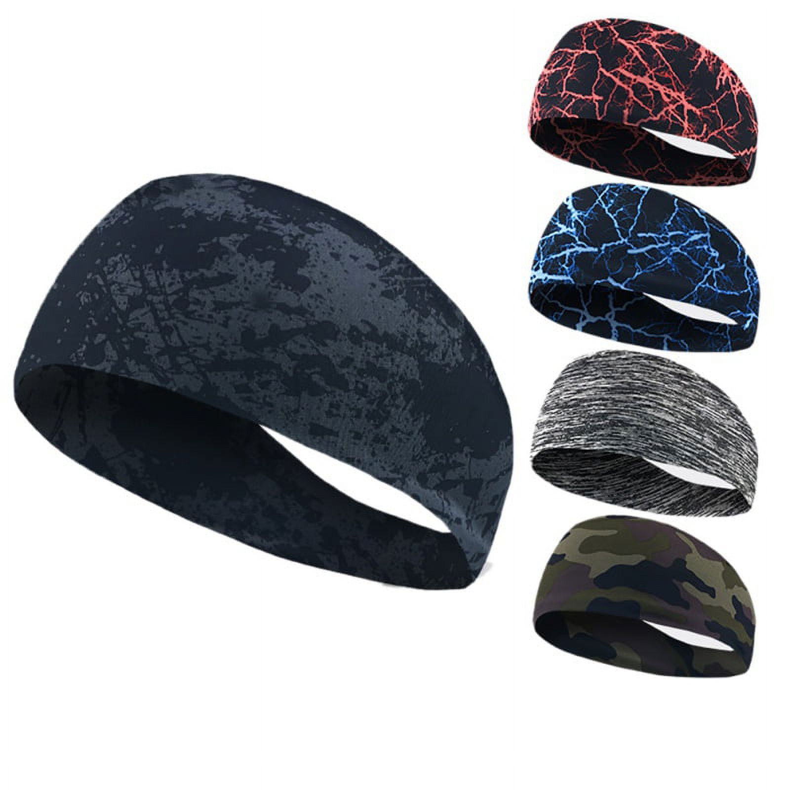 Moisture Wicking Wide NonSlip Elastic, Sport Headband Sweatband Hair