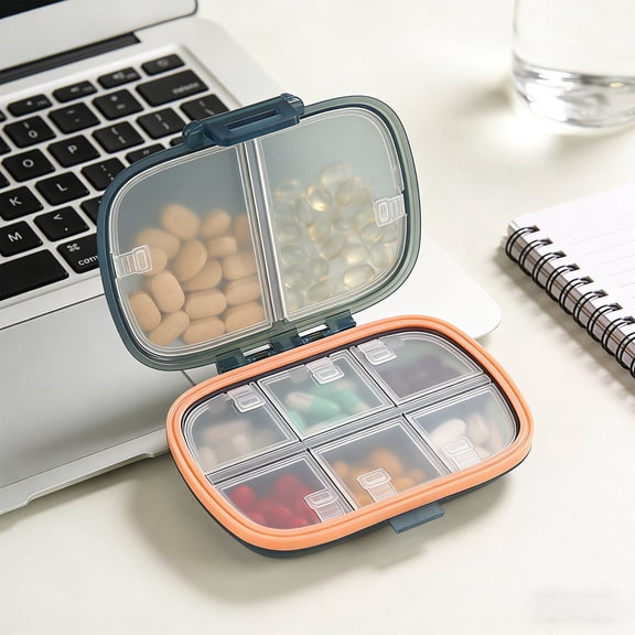 MoistureProof Mini Organizer Box, Compact Travel Storage Container with Removable Compartments, Lightweight Portable Organizer for Jewelry and Accessories (Blue)