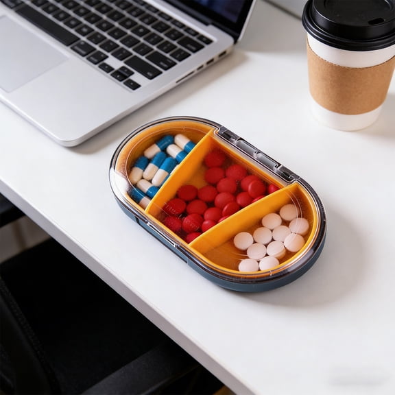 MoistureProof Mini Weekly Organizer Box with Removable Compartments, Portable Travel Storage for Jewelry and Small Accessories Gray