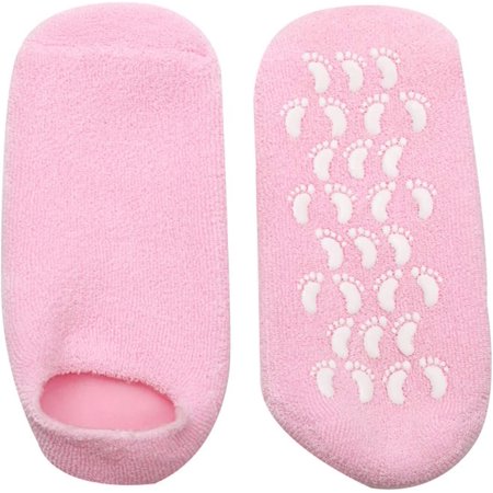 Moisturising Foot Socks Women Silicone Gel Socks for Dry Cracked Foot Skin Moisturizing (Pink)