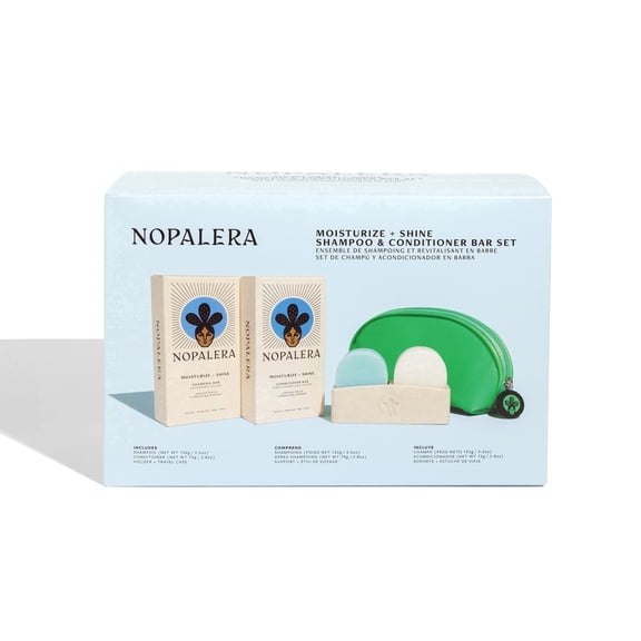 Nopalera Moisturize + Shine Shampoo & Conditioner Bar Set, Hydrating Hair Care Routine