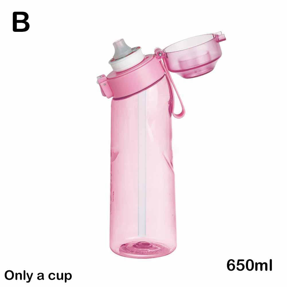1pc 650ml Pink Tritan Water Bottle With 5 Scented Rings, Suitable