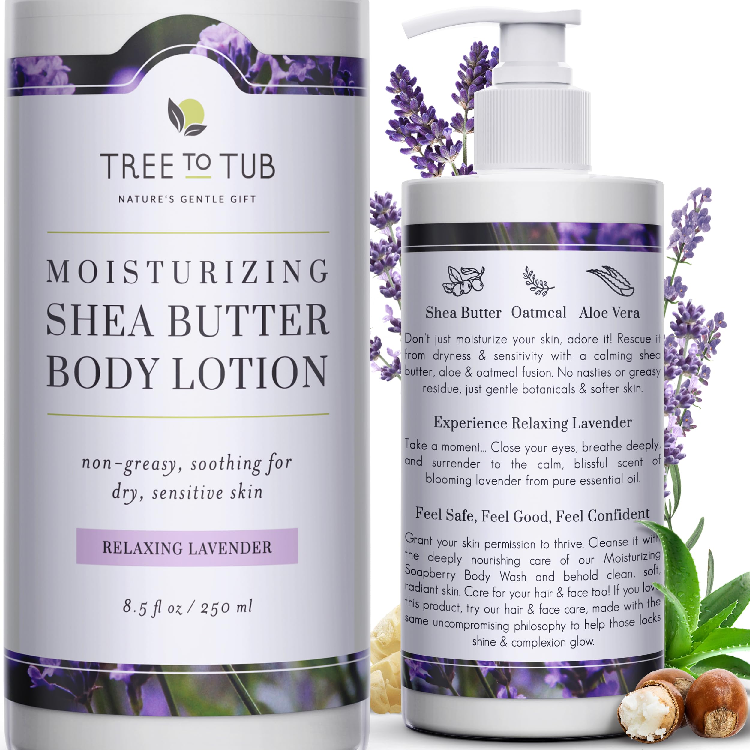 Tree to Tub Lavender Shea Butter Body Lotion for Dry Skin