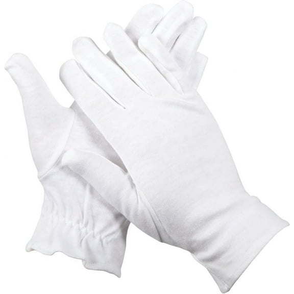 Moisturizing Cotton Gloves, 7 Pairs White Gloves for Moisturizing Hands Overnight, Inspection Premium Cloth Quality, Eczema Dry Sensitive Skin Spa Therapy, Wristband