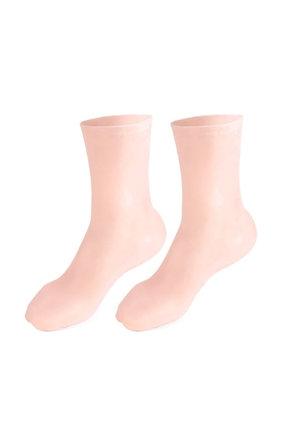 Moisturizing Crack Prevention Socks for Men & Women, Nude, S (35-39) - Exfoliating Moisturizing Socks for Dry Cracked Heels, Nourishing Skin Care Treatment, Foot Masks Easter Mother'S Day Silica