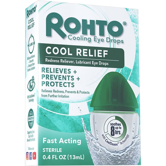 Moisturizing Eye Drops Cool The Original Cooling Redness Relief Eye, 0.4 Fl Oz (Pack Of 3)