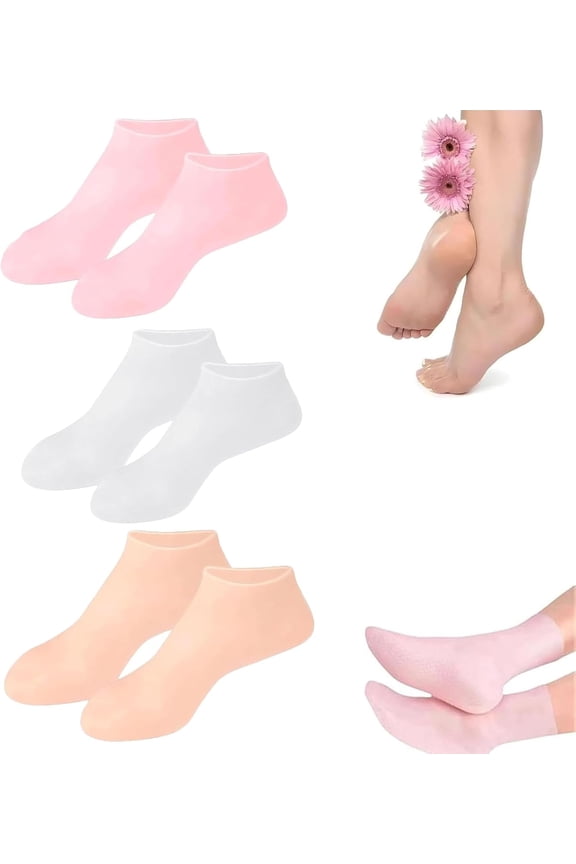 Moisturizing Foot Mask Exfoliating Silicone Socks, Repairing Dry Cracked Feet and Softening Rough Skin, Reusable Hydrating Foot Care Socks