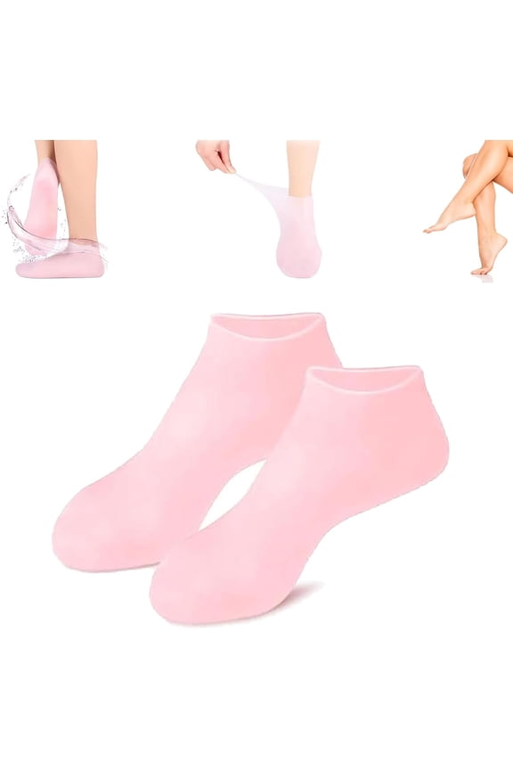 Moisturizing Foot Mask Exfoliating Silicone Socks, Reusable Gel Socks for Dry Cracked Feet, Skin-Friendly Pedicure Socks for Women Men, Beach Protective Socks