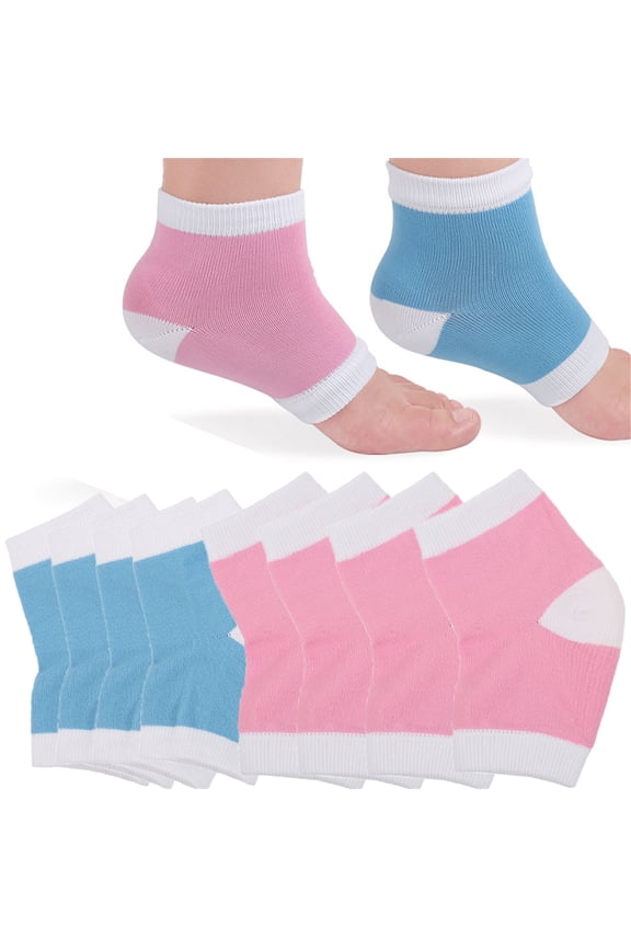 Moisturizing Gel Heel Socks,Bexikou 8 Pair Open Toe Socks for Dry Cracked Heels, Foot Care Gel Moisturizer Socks for Pain Relief & Rough Skin, Gel Heel Socks for Men Women Heel Repair