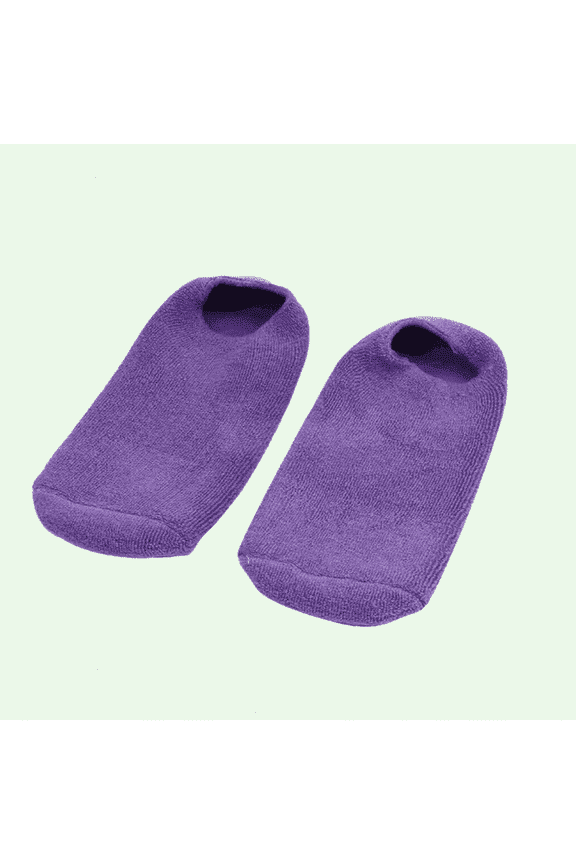 Moisturizing Gel Socks - 3 Pairs Foot Mask Exfoliating Spa Sock Gel Foot Care Silicone Socks (Purple)