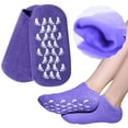 thumbnail image 1 of Moisturizing Gel Socks Foot Care - Silicone Non Slip Heel Socks, Soft Feet Rough Skin, Chapped Foot Care Socks for Women & Men, Spa Dry Feet Hydration, Home Relaxation, Purple Makeup Organizers, 1 of 9